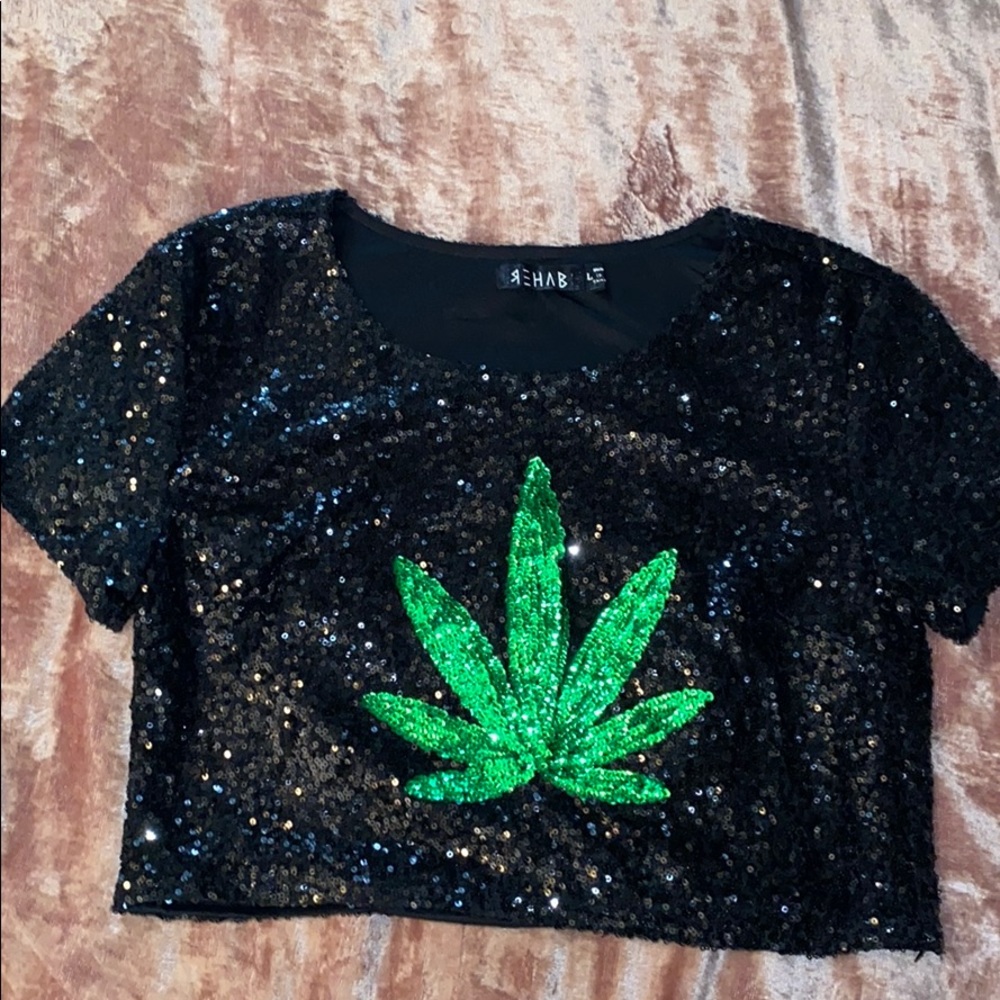Sequin crop top